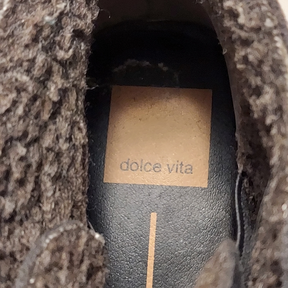 Dolce Vita Dark Gray Ankle Boots Faux Wool Lining Women's 6.5 - Picture 2 of 10